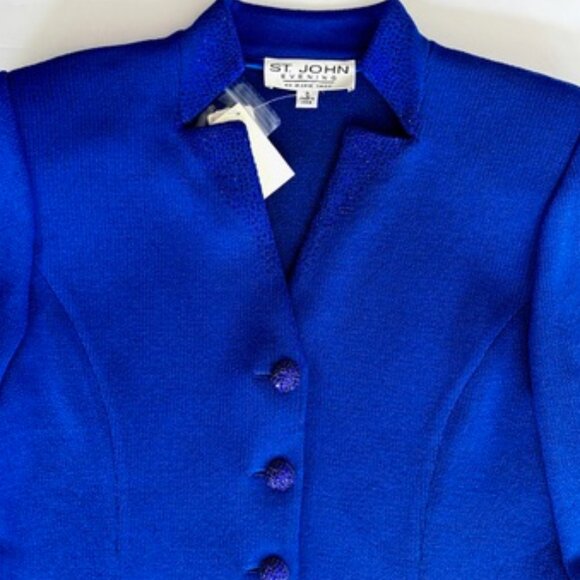 St. John Evening Royal Blue 2-Piece Skirt Suit NWT | Sizes 6 & 4 - Picture 1 of 8